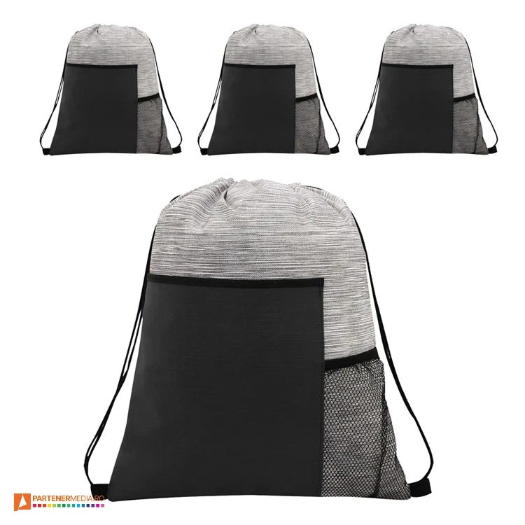 rucsacuri drawstring promotionale cu 2 buzunare r08468