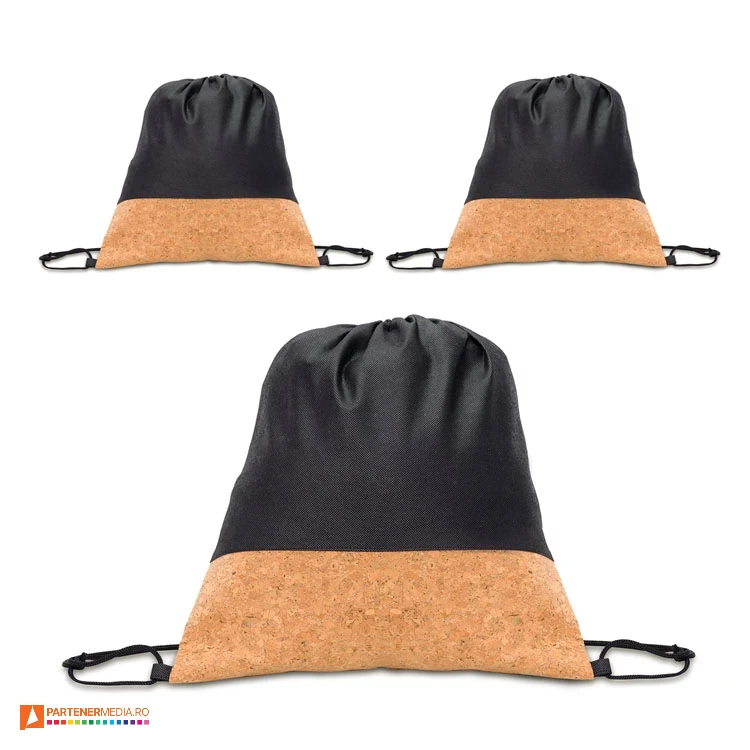 rucsacuri drawstring din material netesut cu baza din pluta r08469