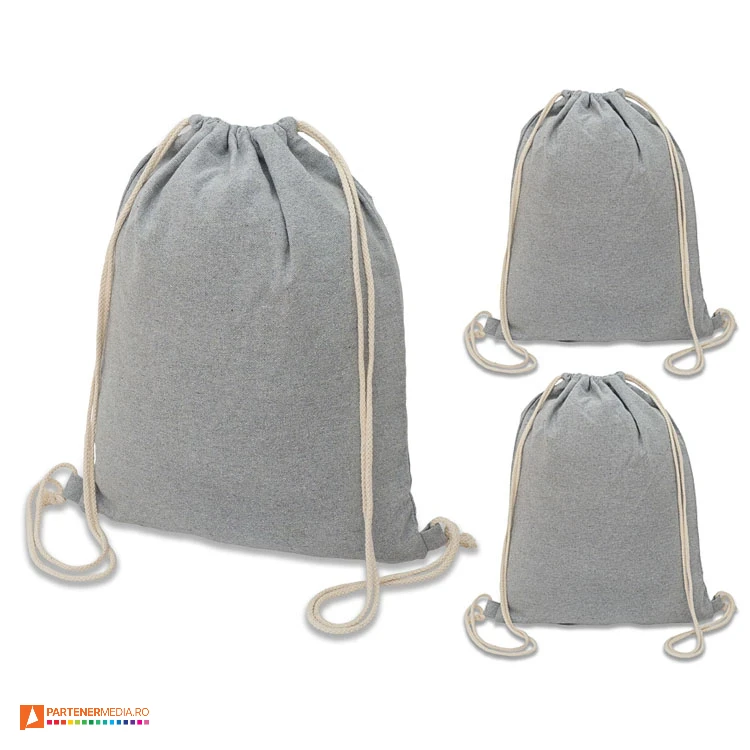 rucsacuri gri drawstring din bumbac reciclat r08484