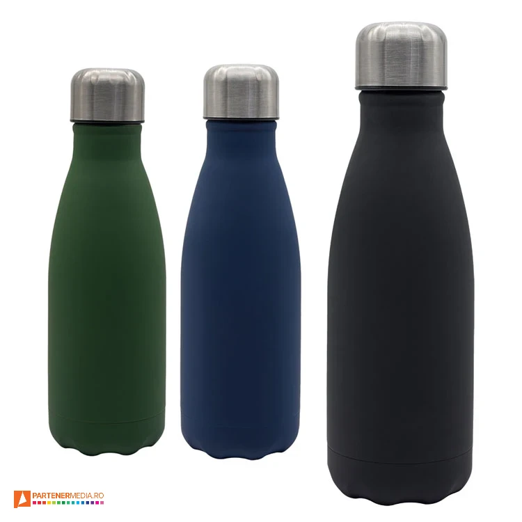Bidoane promotionale cu suprafata soft-touch si capacitate de 500 ml bidoane promotionale metalice de 550 ml r08493