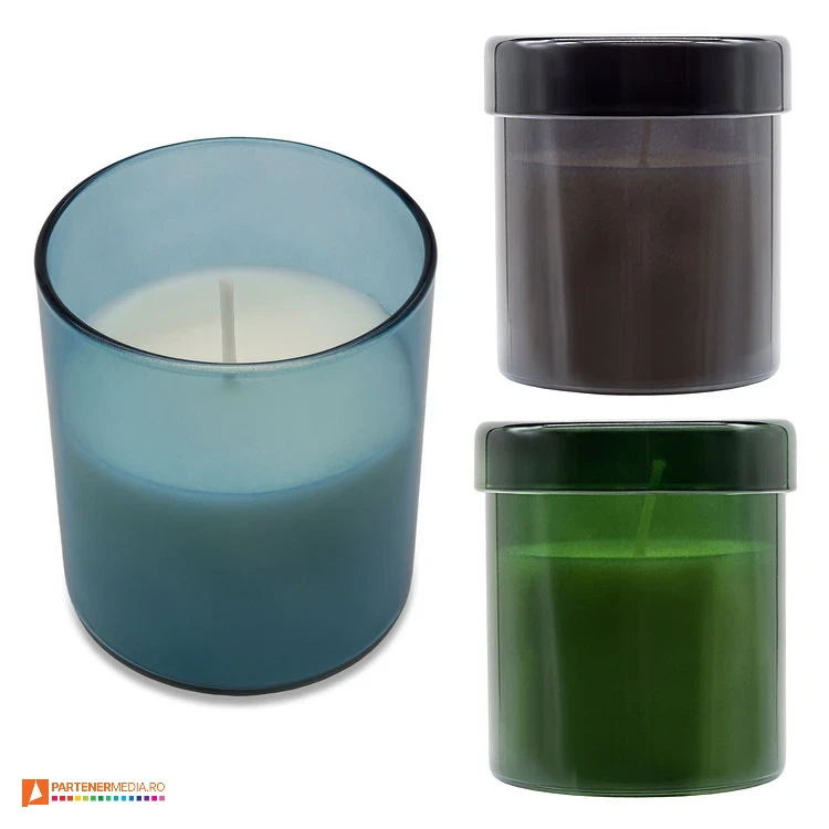 lumanari promotionale cu candela din sticla colorata r17377 lumanari promotionale cu candela din sticla colorata r17377 poza 1