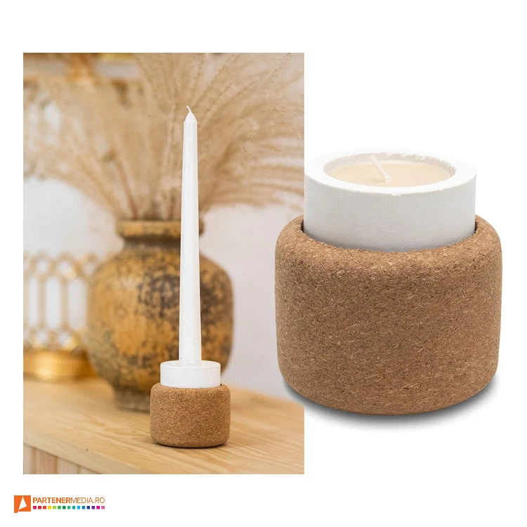 candela din ceramica si pluta cu lumanare inclusa r17435 candela din ceramica si pluta cu lumanare inclusa r17435 poza 1