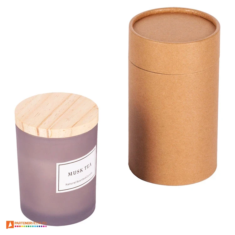 lumanari parfumate promotionale cu cutie de cadou cilindrica r17472 poza 1