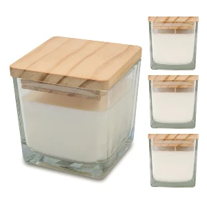 lumanari parfumate cu candela din sticla si capac din lemn r17485