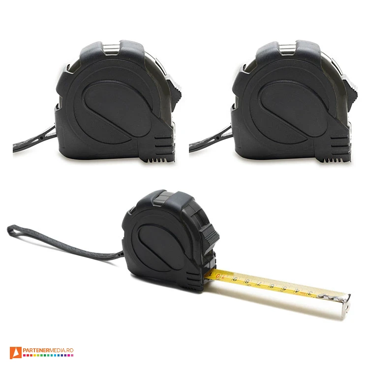 rulete negre promotionale cu banda galbena de 5 metri r17636 poza 1