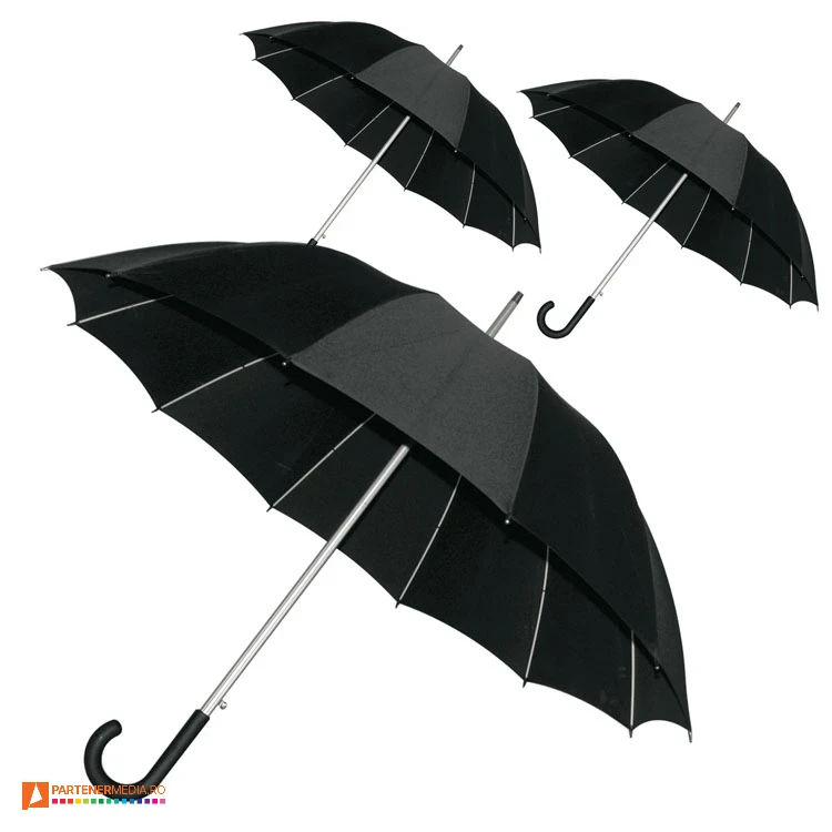 umbrele negre promotionale cu maner curb r17950 umbrele negre promotionale cu maner curb r17950 poza 1
