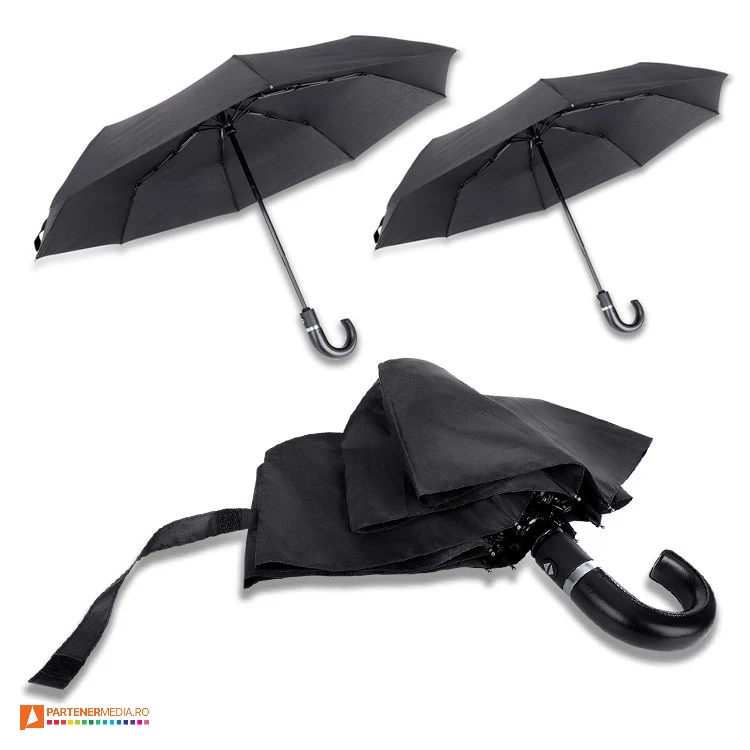 umbrele pliabile promotionale cu maner curb r17954 poza 1