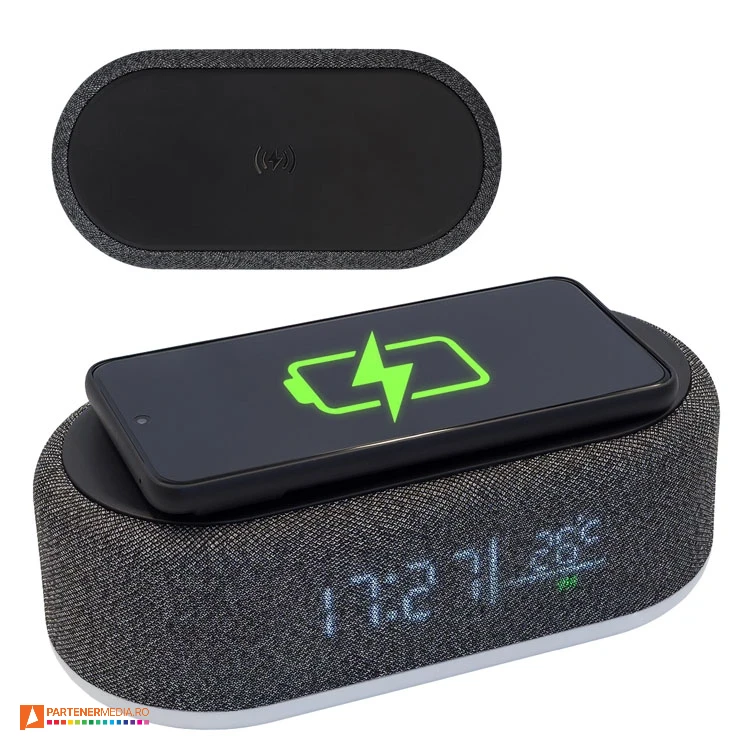 incarcatoare wireless cu ceas si termometru r22124