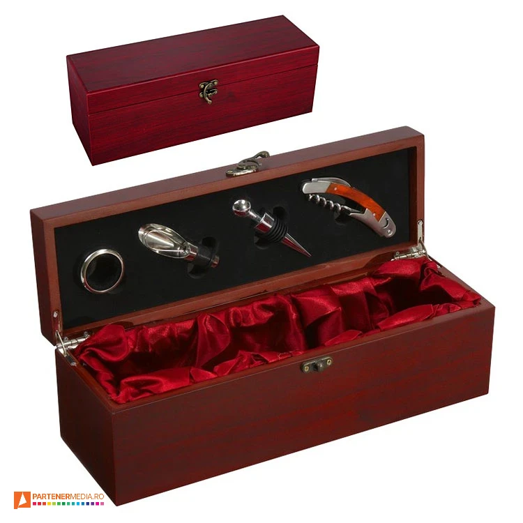 cutii promotionale din lemn cu accesorii pentru sticle de vin r22521 cutii promotionale din lemn cu accesorii pentru sticle de vin r22521 poza 1