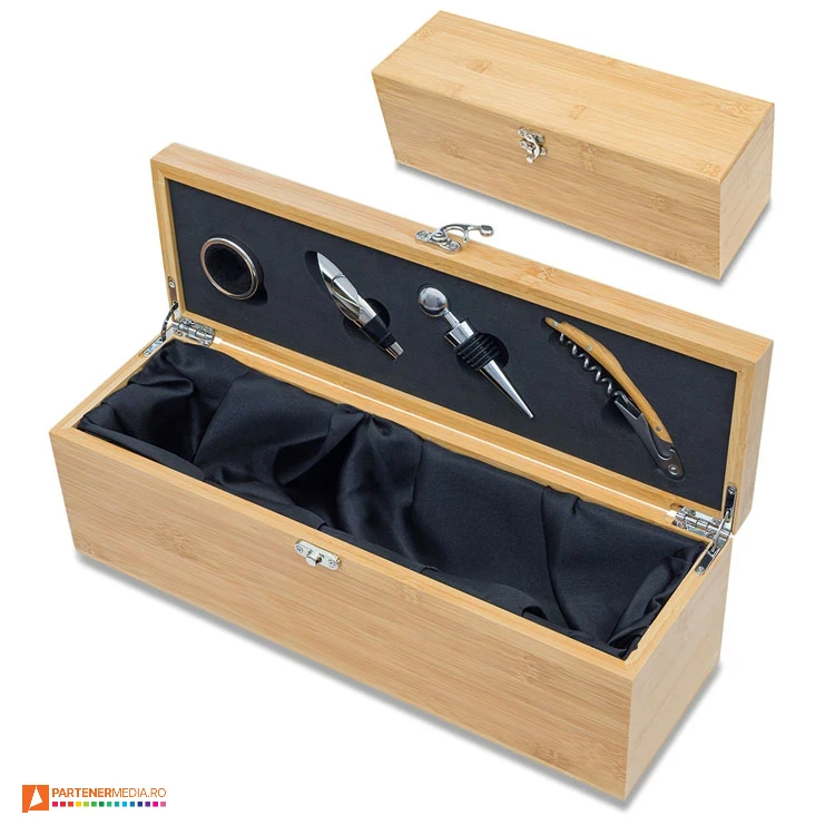 cutii din lemn de bambus cu accesorii pentru sticle de vin r22523 cutii din lemn de bambus cu accesorii pentru sticle de vin r22523 poza 1