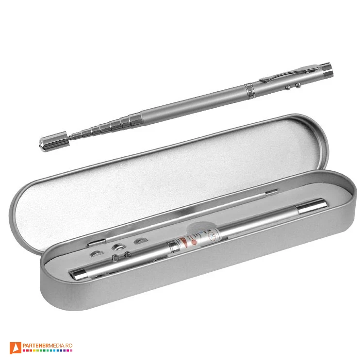 indicatoare laser telescopice cu pix si cutie metalica r35421 poza 1