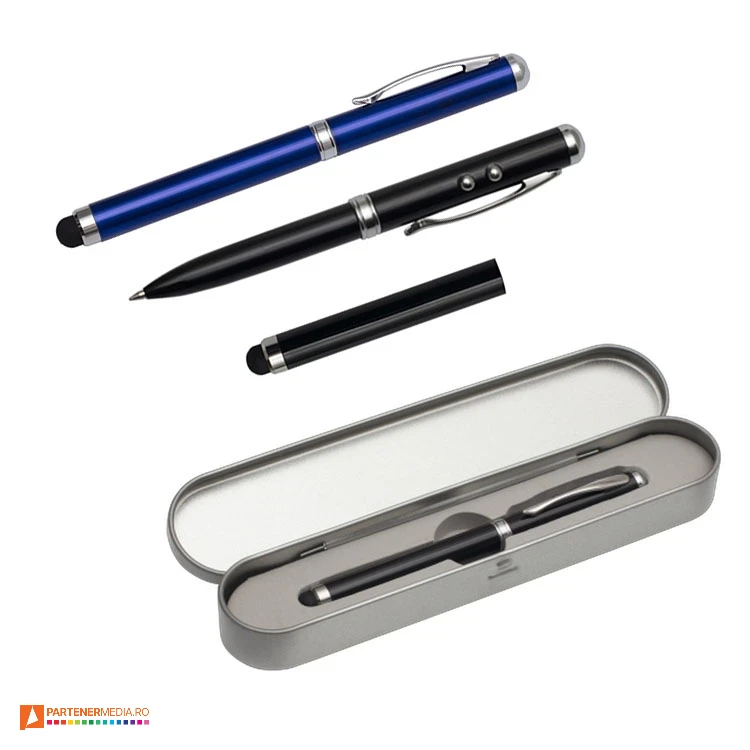 indicatoare laser cu pix si cutie metalica de cadou r35423 poza 1