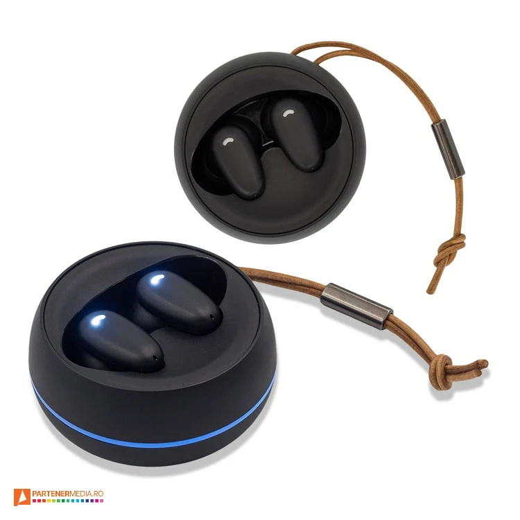 casti audio wireless negre de tip earphones r50201 casti audio wireless negre de tip earphones r50201 poza 1