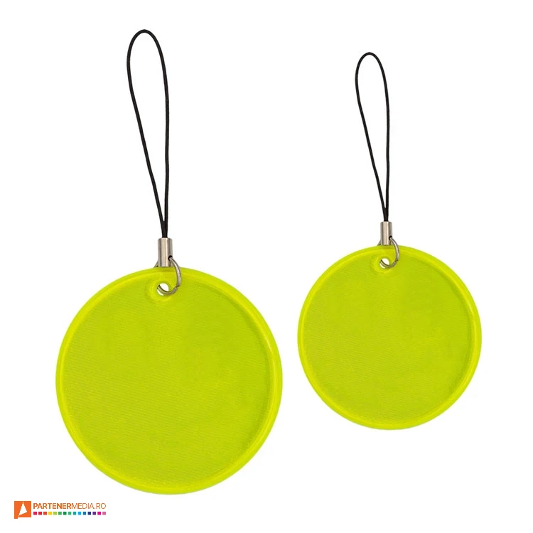 Elemente reflectorizante din plastic si snur pentru agatare elemente reflectorizante rotunde cu snur r73137