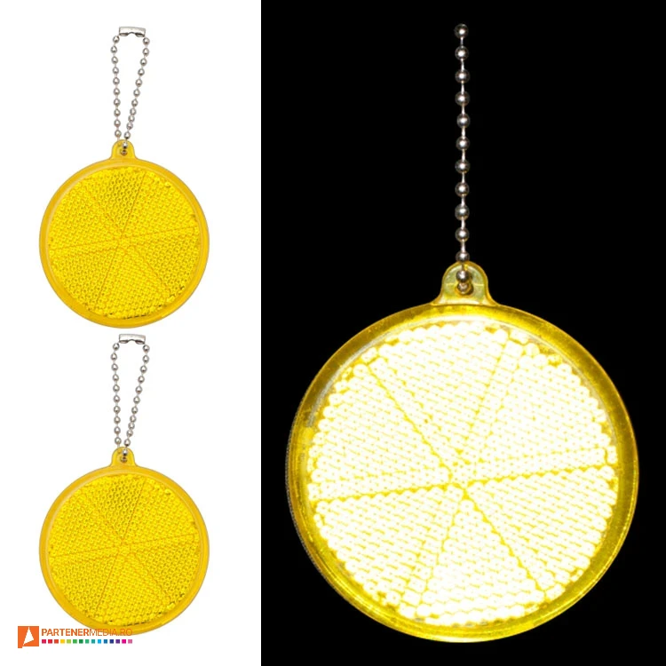brelocuri galbene reflectorizante cu forma rotunda r73163