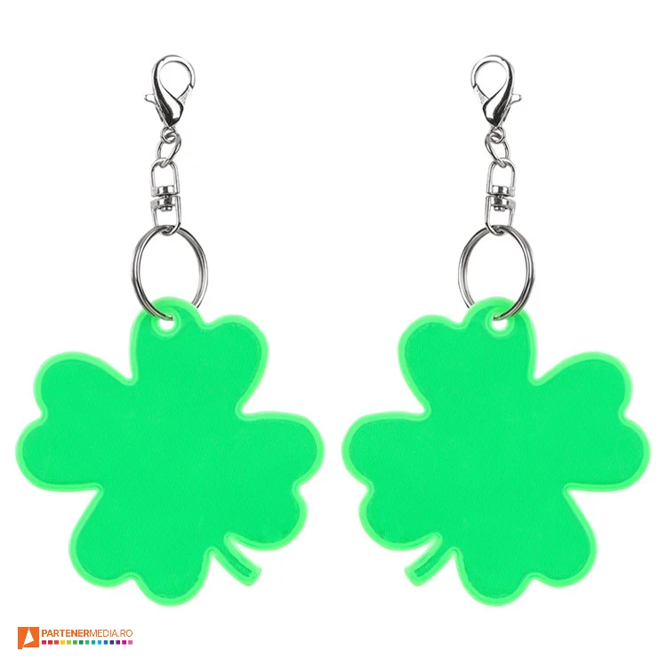 Brelocuri promotionale reflectorizante cu forma de trifoi cu patru foi brelocuri reflectorizante cu forma de trifoi r73243