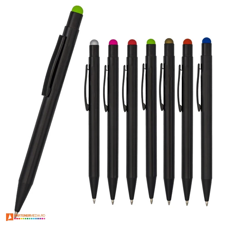 pixuri metalice negre cu touch pen colorat r73422 poza 1