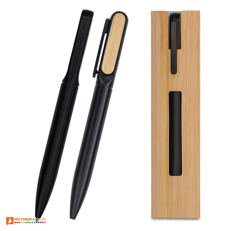 pixuri metalice cu element din lemn si etui din carton r73439 poza 1