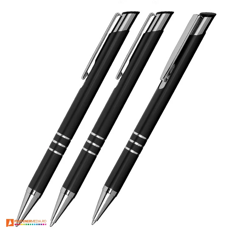 pixuri metalice negre cu 3 inele decorative r73446 poza 1