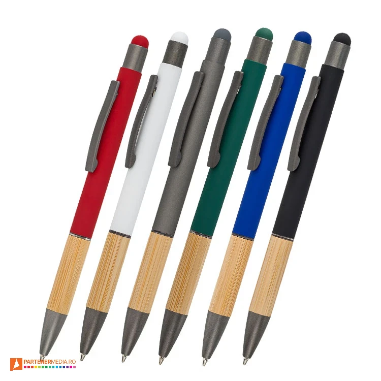 pixuri metalice grip din lemn si varf touch pen r73447 poza 1