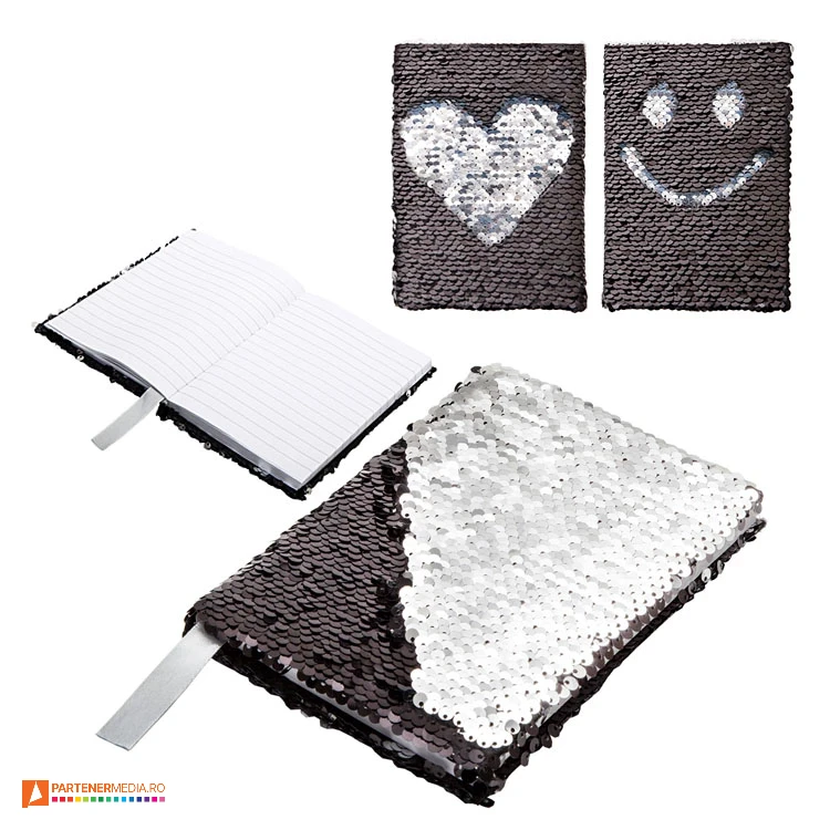 carnetele promotionale cu coperti a6 cu paiete r73652 poza 1