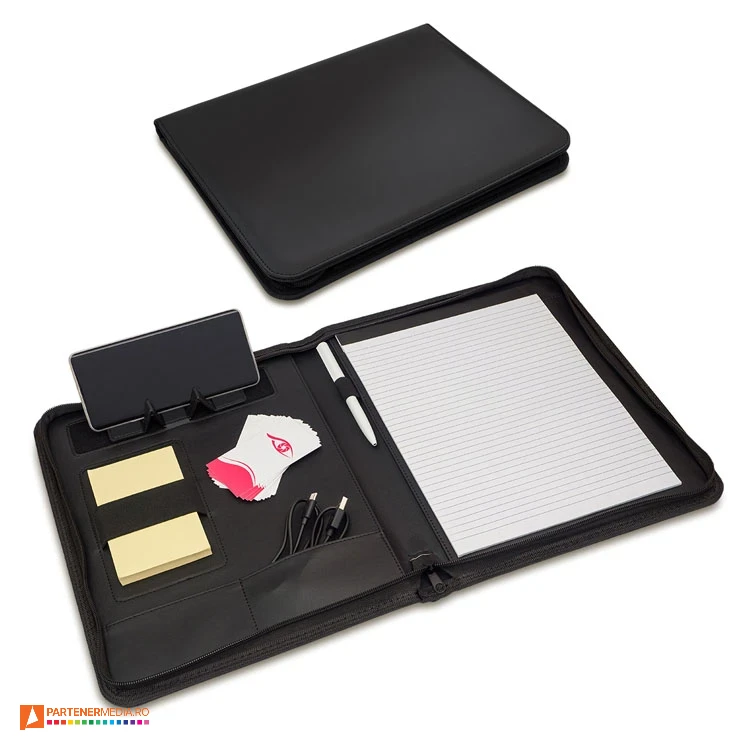mape negre promotionale a4 cu fermoar r89488 poza 1