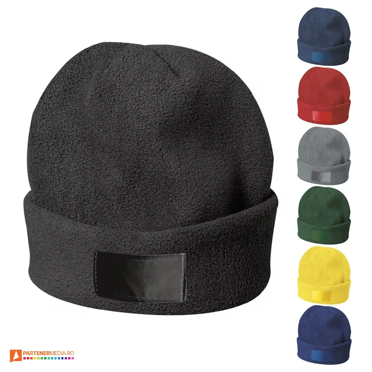 caciuli unisex din fleece cu eticheta frontala 00940e poza 1