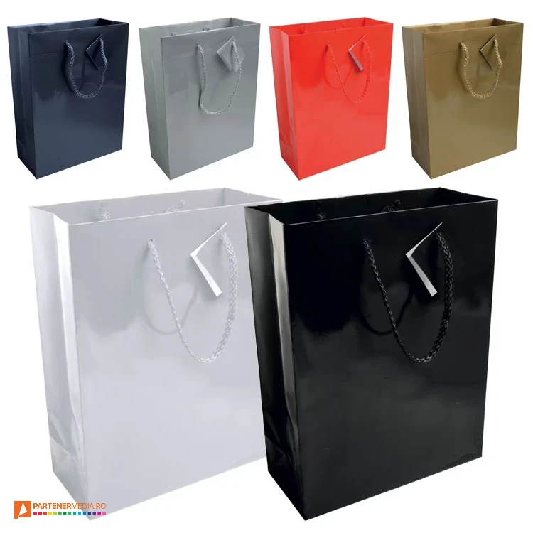 Pungi mici de cadou din carton laminat colorat de 22 x 29 x 10 cm pungi de cadou promotionale din hartie laminata 15124