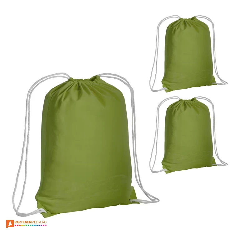 rucsacuri drawstring verzi din bumbac 16134 poza 3