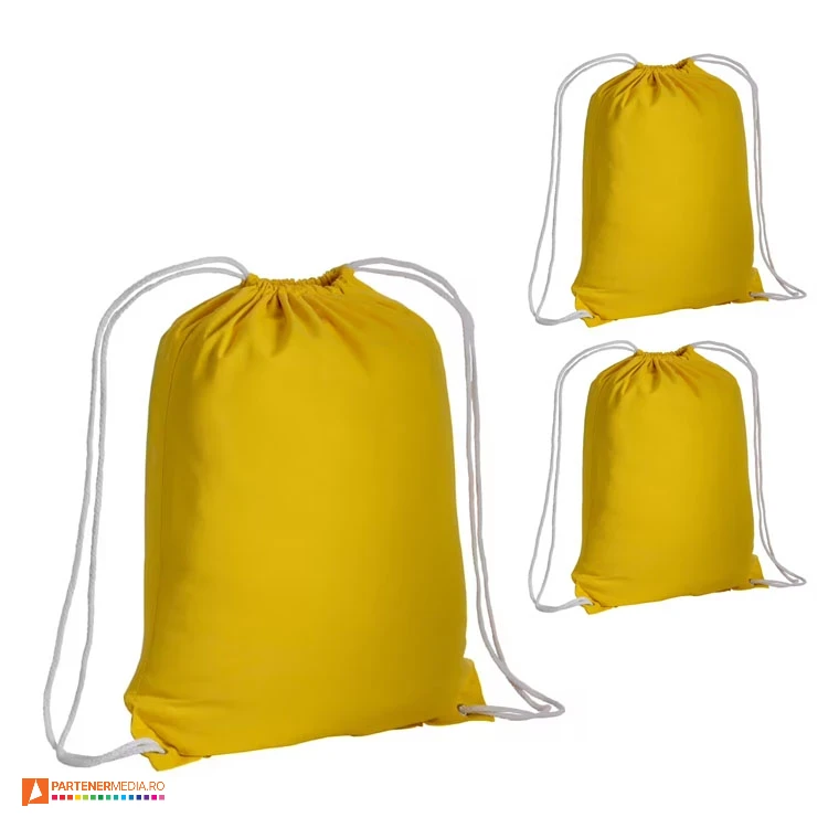 rucsacuri galbene drawstring din bumbac 16134 poza 4