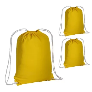 rucsacuri galbene drawstring din bumbac 16134 poza 4