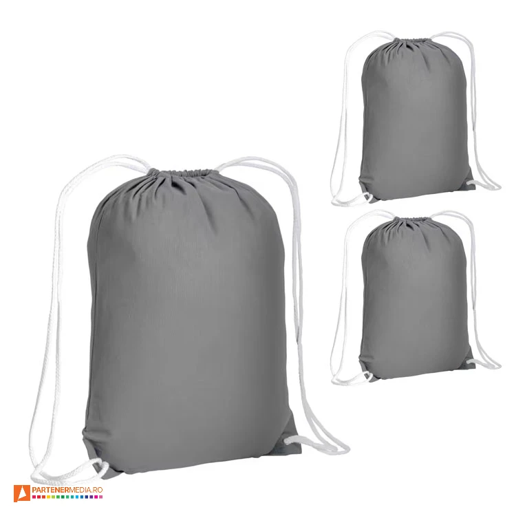 rucsacuri gri drawstring din bumbac 16134 poza 5