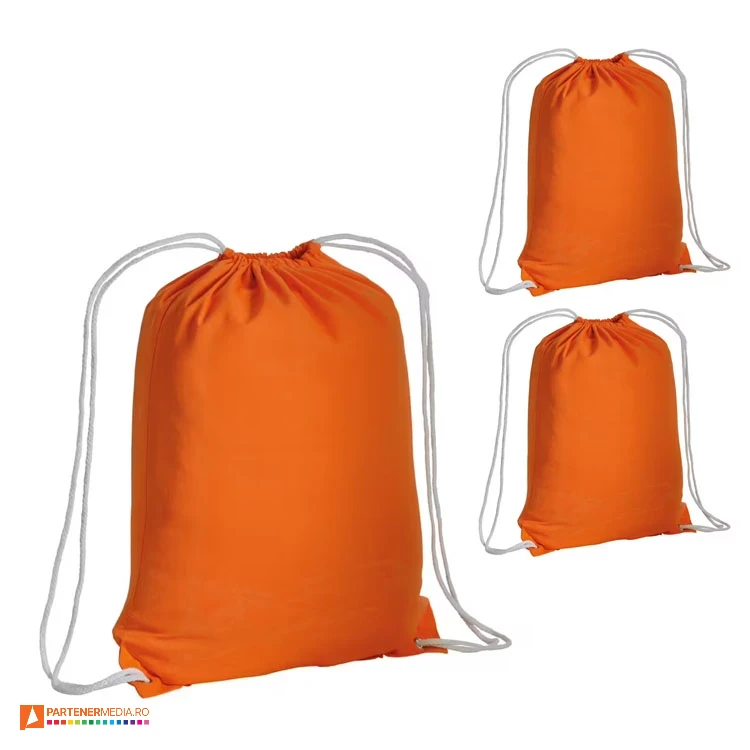 rucsacuri portocalii drawstring din bumbac 16134 poza 7