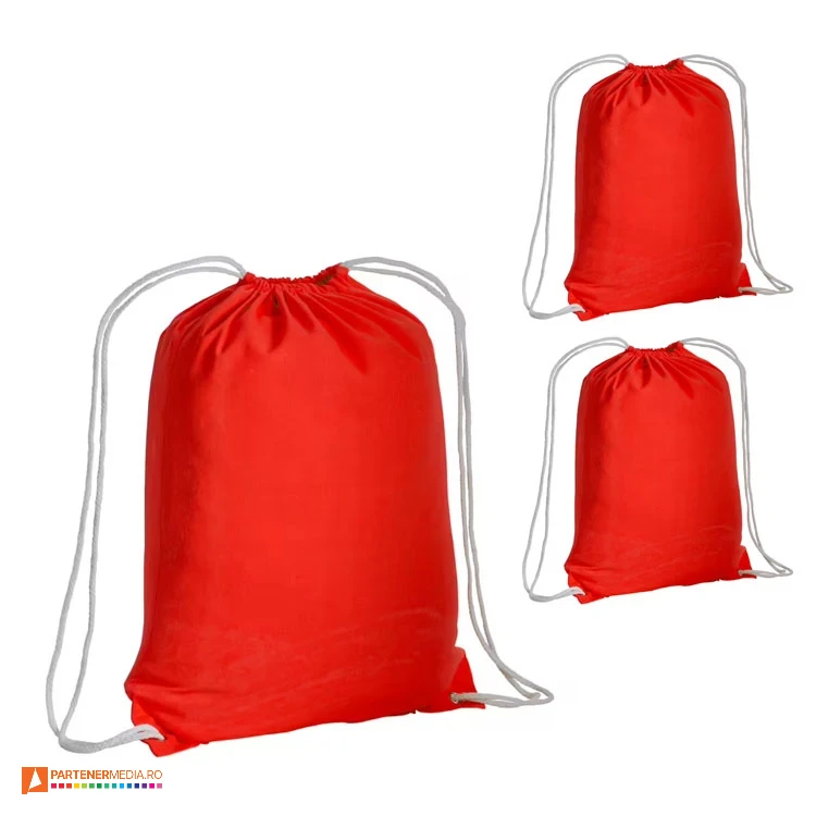 rucsacuri rosii drawstring din bumbac 16134 poza 8