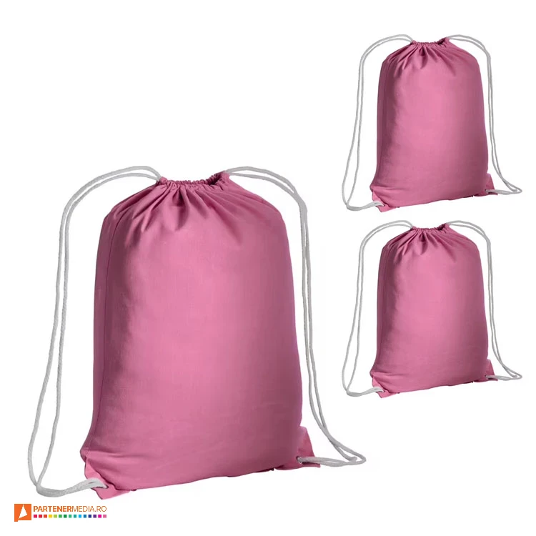 rucsacuri roz drawstring din bumbac 16134 poza 9