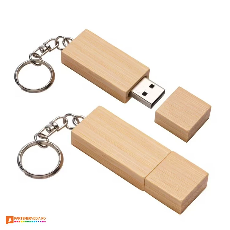 memory stick uri usb din lemn de bambus de 4 gb 16487 poza 1