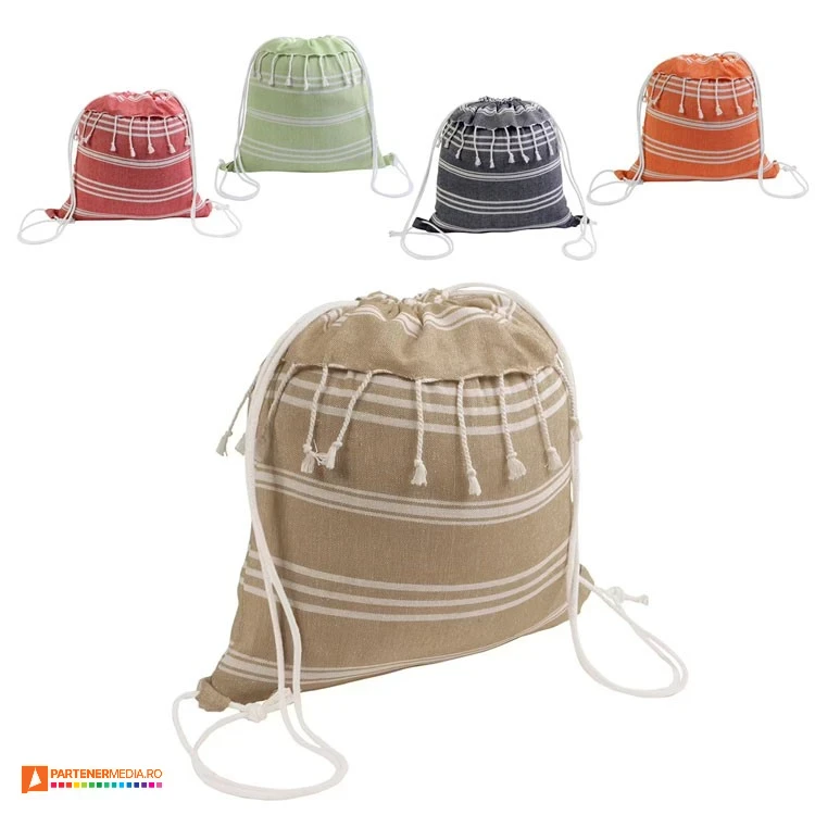 rucsacuri drawstring din bumbac cu design in dungi 18140