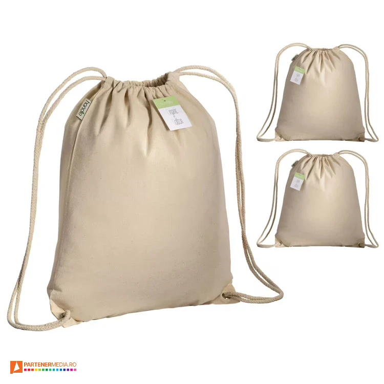rucsacuri crem din bumbac organic cu snururi duble 2013422