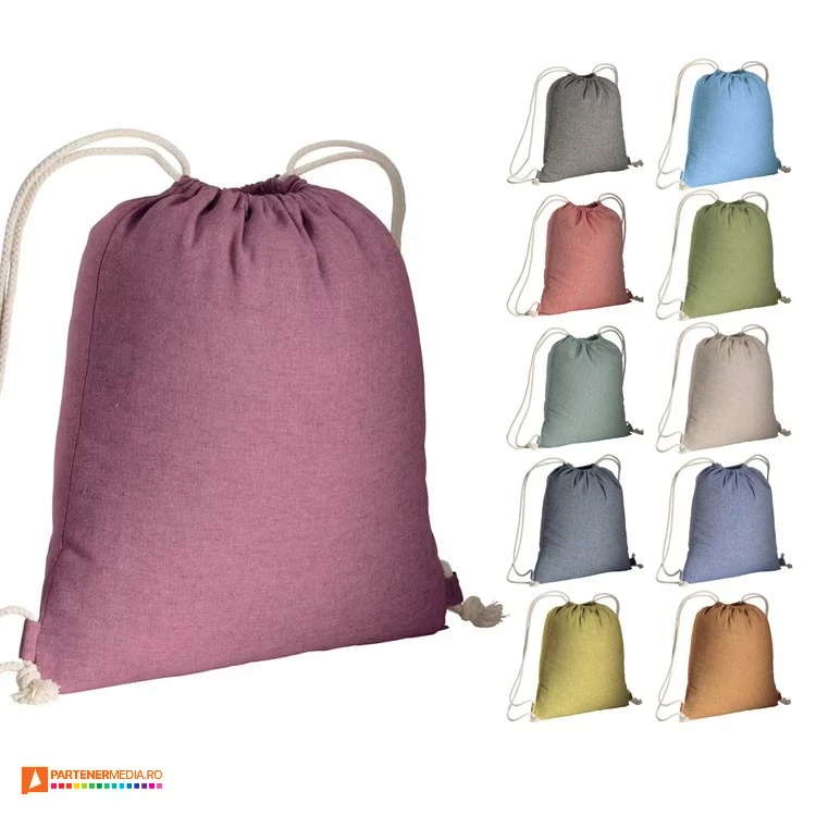 rucsacuri promotionale drawstring colorate din poliester reciclat 20136