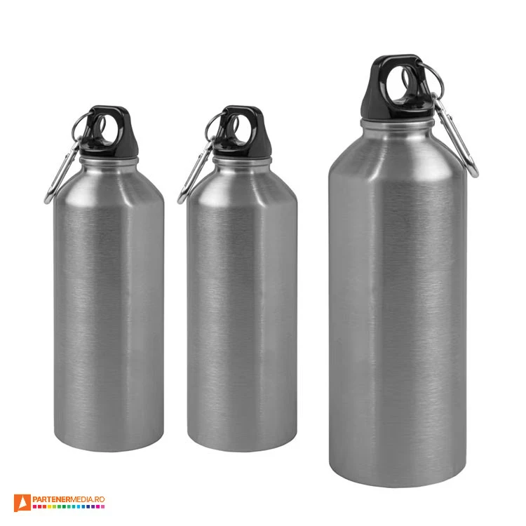 sticle metalice argintii de 500 ml cu carabina 2045009