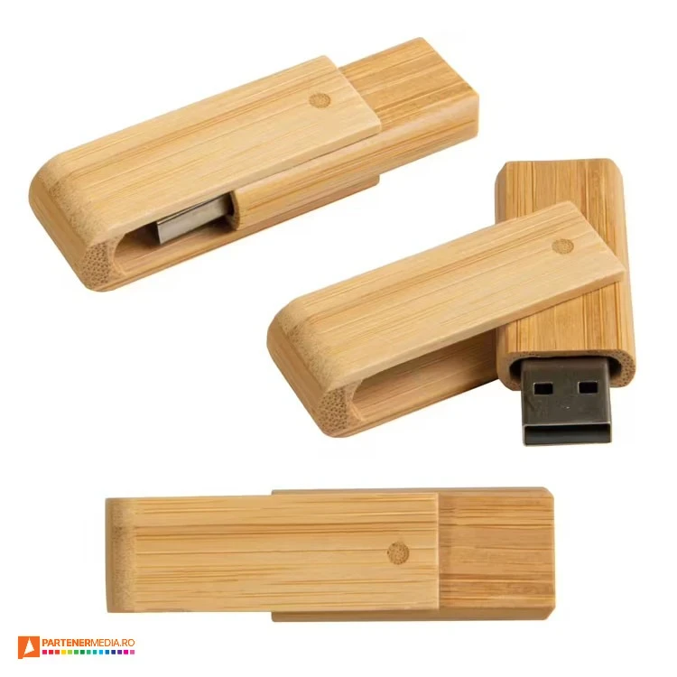 stick uri twister din lemn de bambus de 4 gb 21414