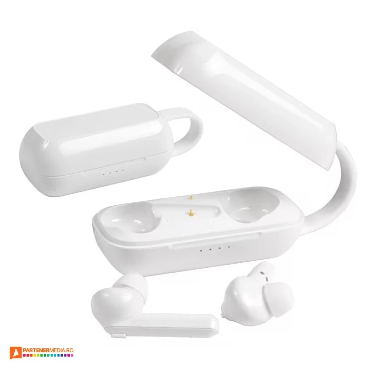 casti audio earbuds din plastic cu carcasa alba 2144301