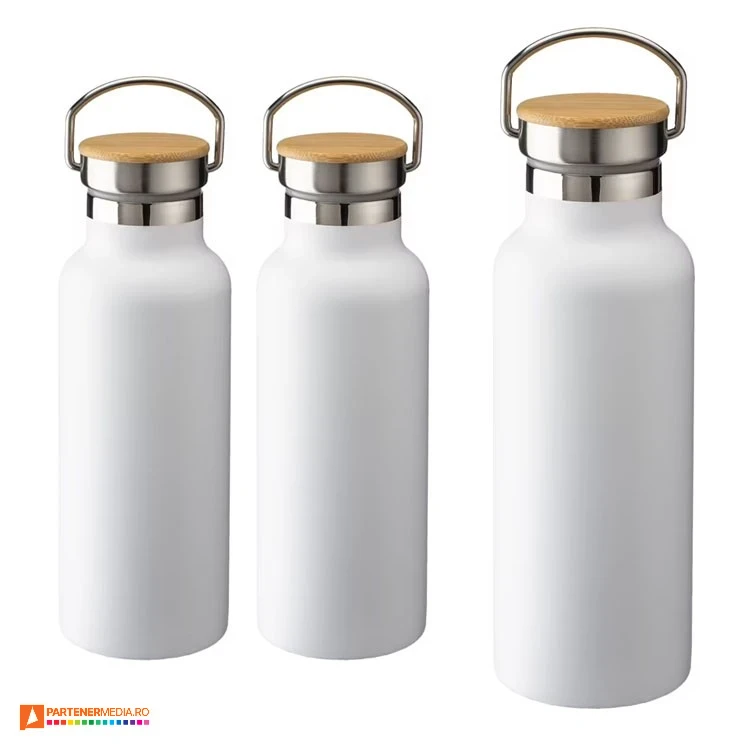 bidoane albe sublimabile de 500 ml cu maner pliabil 22421s