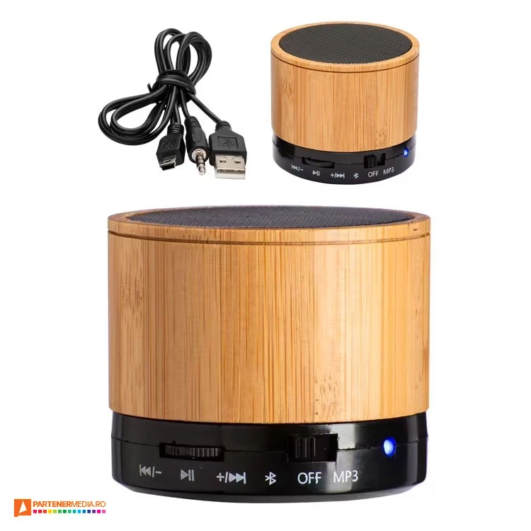 boxe audio wireless din lemn de bambus cu bluetooth 2242522
