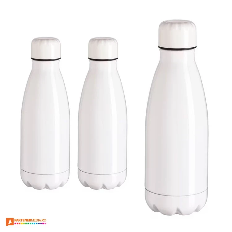 Sticle de baut termoizolante din otel de 350 ml cu suprafata sublimabila sticle albe sublimabile din otel inoxidabil de 350 ml 22427