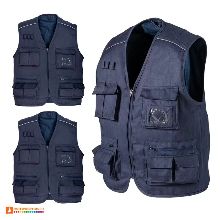 veste promotionale de lucru cu multiple buzunare frontale 23003 poza 1