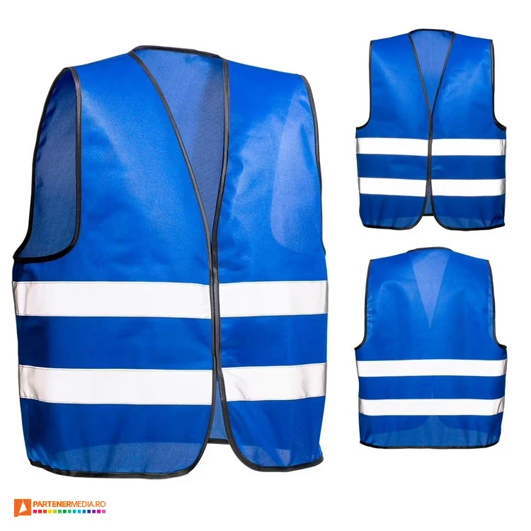 veste albastre promotionale cu benzi reflectorizante 2400110 poza 2
