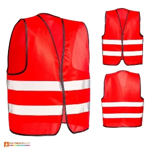 veste rosii promotionale cu benzi reflectorizante 2400103 poza 3