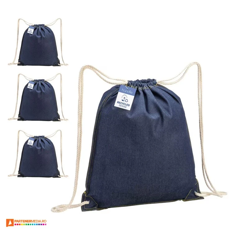 rucsacuri drawstring din bumbac reciclat denim 2410213