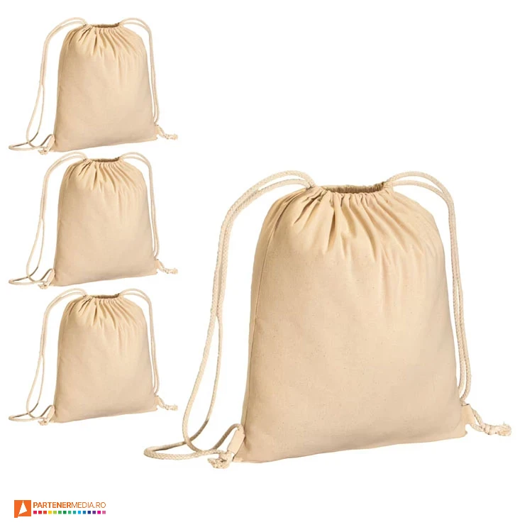 rucsacuri crem drawstring din bumbac cu snururi duble 2412122